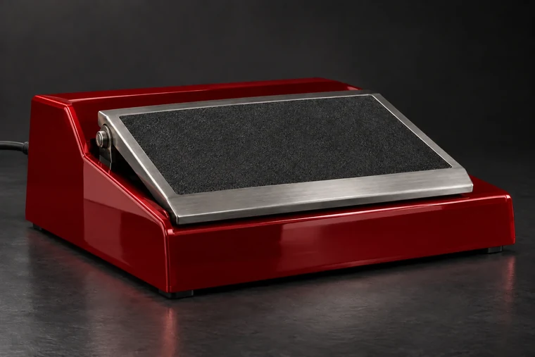 Cover-Shooter Floor Pedal design illustration: cover shooter pedal piano red no brass