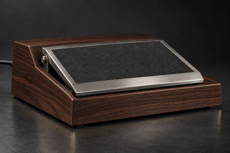 Cover-Shooter Floor Pedal design illustration: cover shooter pedal walnut no brass