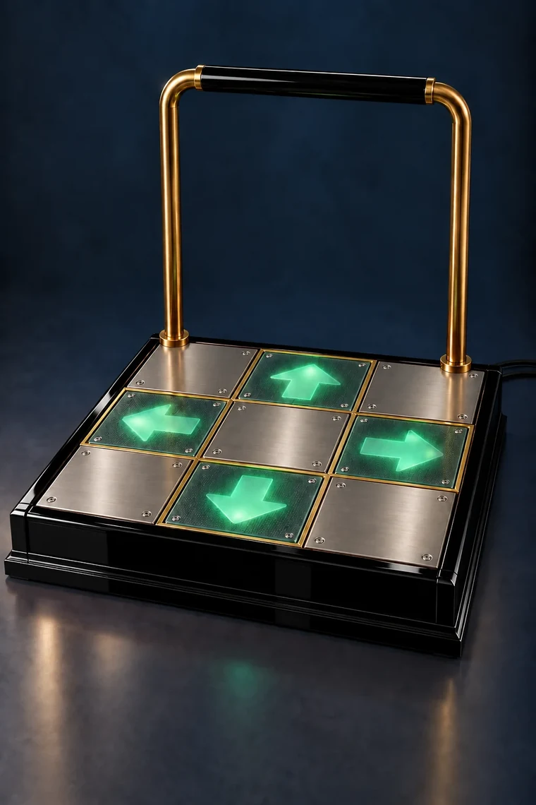 Premium Arcade Dance Platform design illustration: dance pad piano black