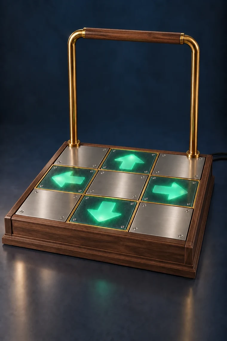 Premium Arcade Dance Platform design illustration: dance pad walnut