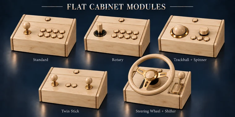 Standard 8-Button Flat Arcade Module design illustration: flat modules aspen v1 matching controls
