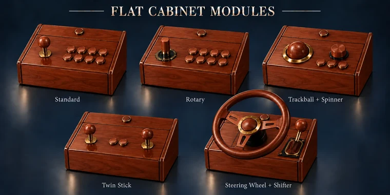 Standard 8-Button Flat Arcade Module design illustration: flat modules cherry v1 matching controls