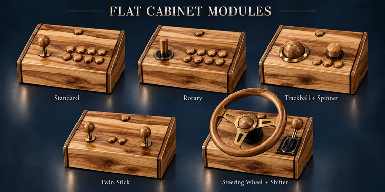 Standard 8-Button Flat Arcade Module design illustration: flat modules hickory v1 matching controls
