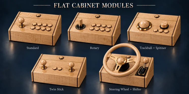 Standard 8-Button Flat Arcade Module design illustration: flat modules maple v1 matching controls