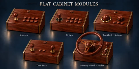 Rotary 8-Button Flat Arcade Module — product illustration