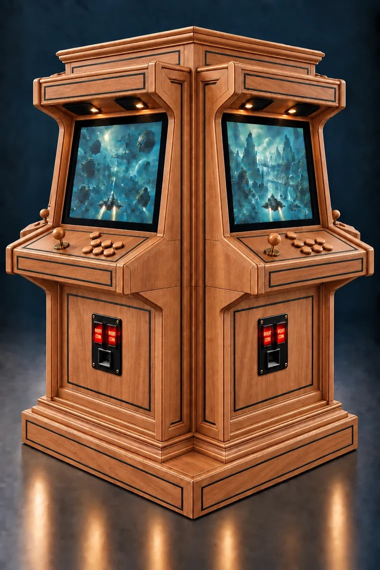 Rasterdeck Four-Station Arcade Pillar design illustration