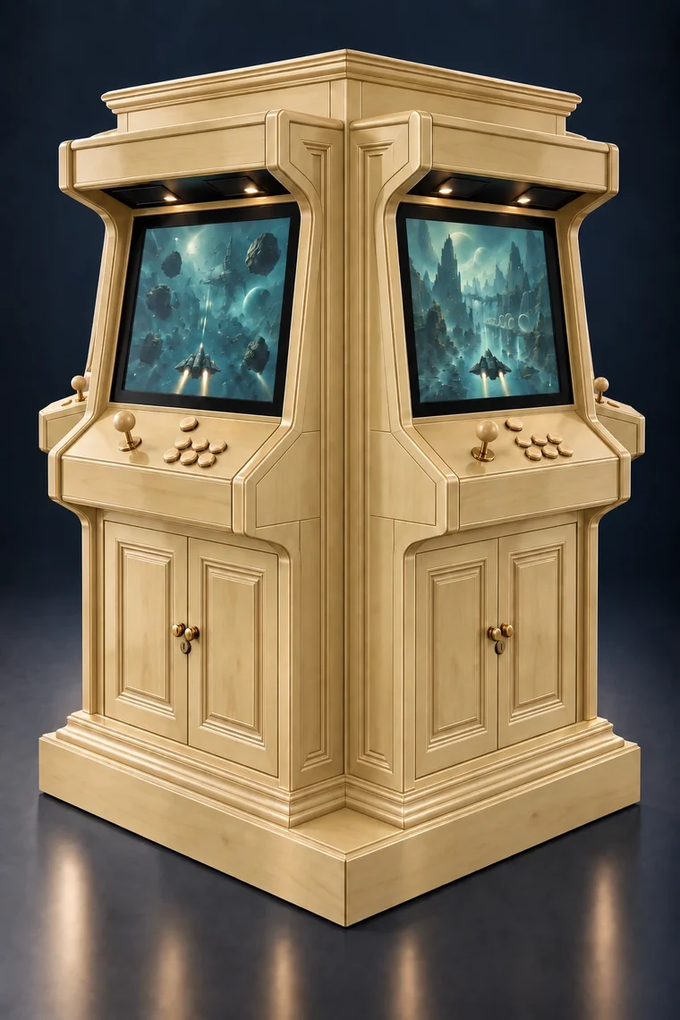 Rasterdeck Four-Station Arcade Pillar design illustration: four station pillar poplar matching controls