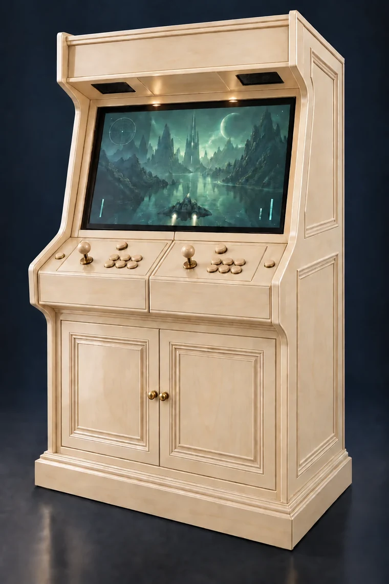 Rasterdeck Two-Player Modular Arcade design illustration: two player aspen matching controls