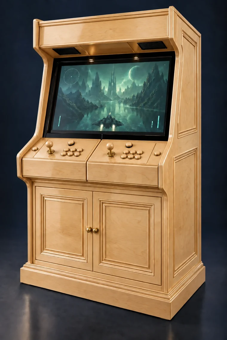 Rasterdeck Two-Player Modular Arcade design illustration: two player maple matching controls