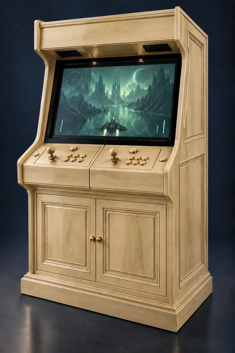 Rasterdeck Two-Player Modular Arcade design illustration: two player poplar matching controls